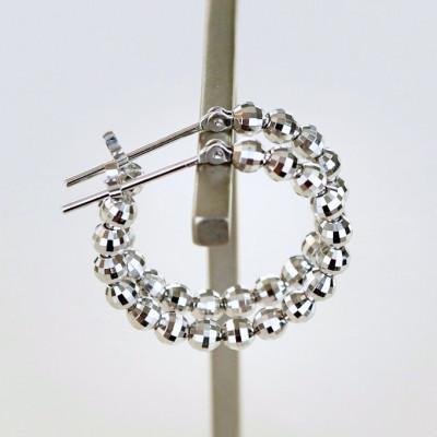 ふるさと納税 昭和町 K14WG ホワイトゴールド ミラーボール フープピアス 保証書付 KO-0016 |  | 02