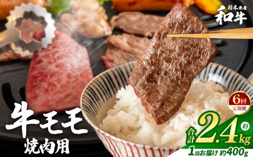 【定期便6回】栃木県産和牛 モモ焼き肉 約400g  | 定期便 牛肉 和牛 焼き肉 やきにく 焼肉 焼肉用 モモ肉 もも肉 モモ もも 旨味 美味しい 肉 お肉 栃木県共通返礼品 栃木県 真岡市