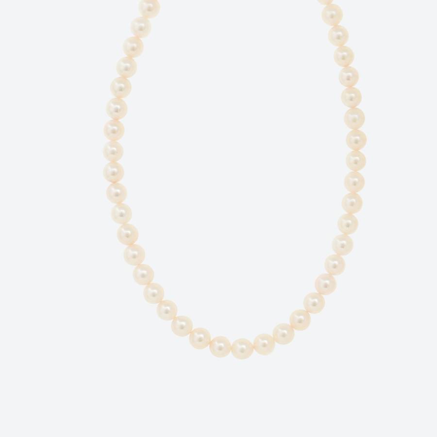 アコヤパール　ネックレス・ピアス（E8.0mm）セット (白）2(MKhp-014)