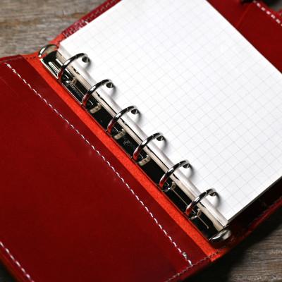 ふるさと納税 長浜市 本革ミニ6穴サイズシステム手帳 15mmリング【コニャック(琥珀色)】 |  | 03