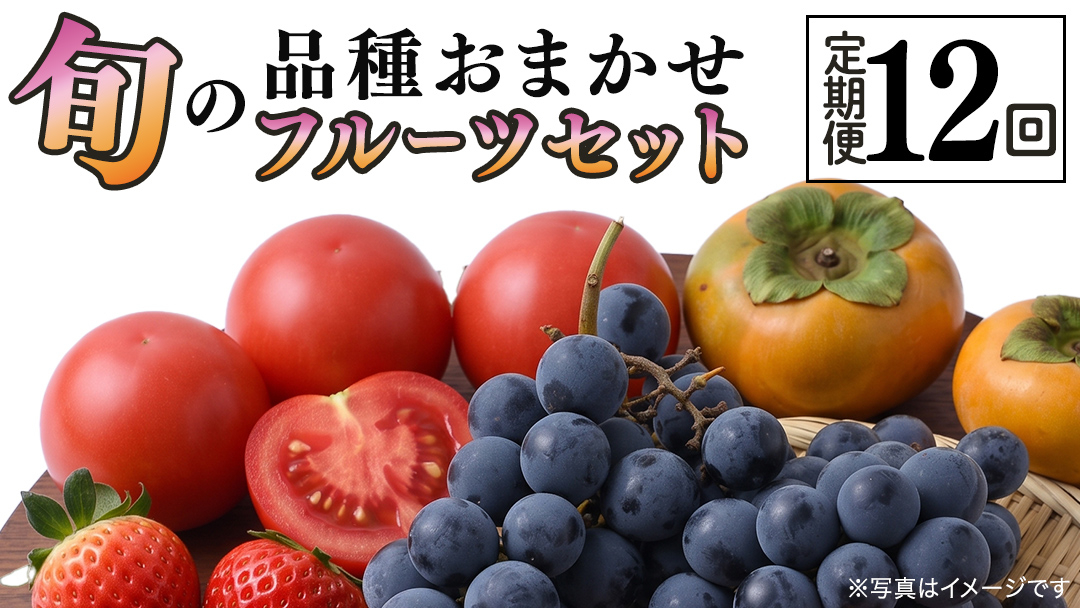 品種おまかせ 旬 の フルーツセット 定期便 12回 ( 茨城県共通返礼品：大子町 ) 詰め合わせ フルーツ 旬 定期 12回 食べ比べ ご褒美 贈り物 ご家庭用 農家直送 産地直送 [FC213us]