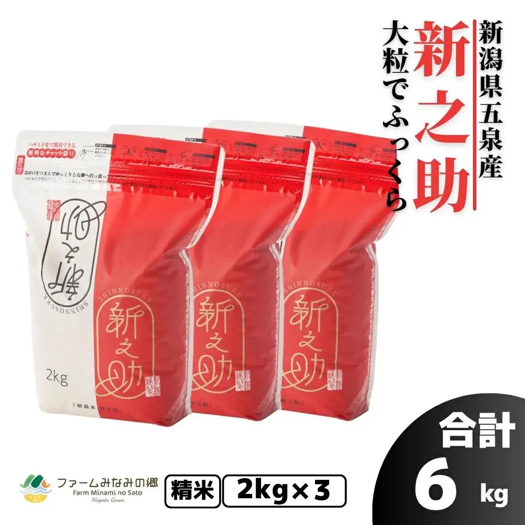 【先行予約】令和8年産 新米 新之助 6kg(2kg×3袋) 精米 | 新潟県 五泉市 新之助