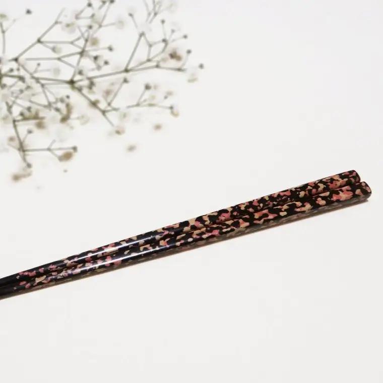 津軽塗 箸 一膳【夜桜】 津軽塗箸 漆塗 お箸 ギフト プレゼント【青森 五所川原】ハシ 一対 おはし 津軽塗り 津軽塗り箸 黒 ピンク