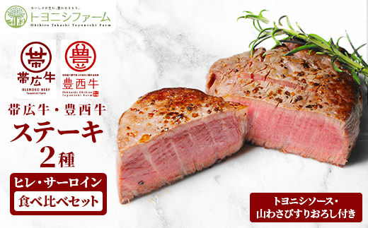 帯広牛&豊西牛ステーキ 2種食べ比べセット【配送不可地域:離島】【1556370】