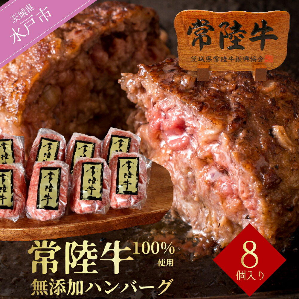 常陸牛ハンバーグ100g×8個 化粧箱 【肉のイイジマ】≪牛肉 和牛 ブランド牛 常陸牛 ギフト 贈答≫ ハンバーグ 茨城県 牛（DU-5）