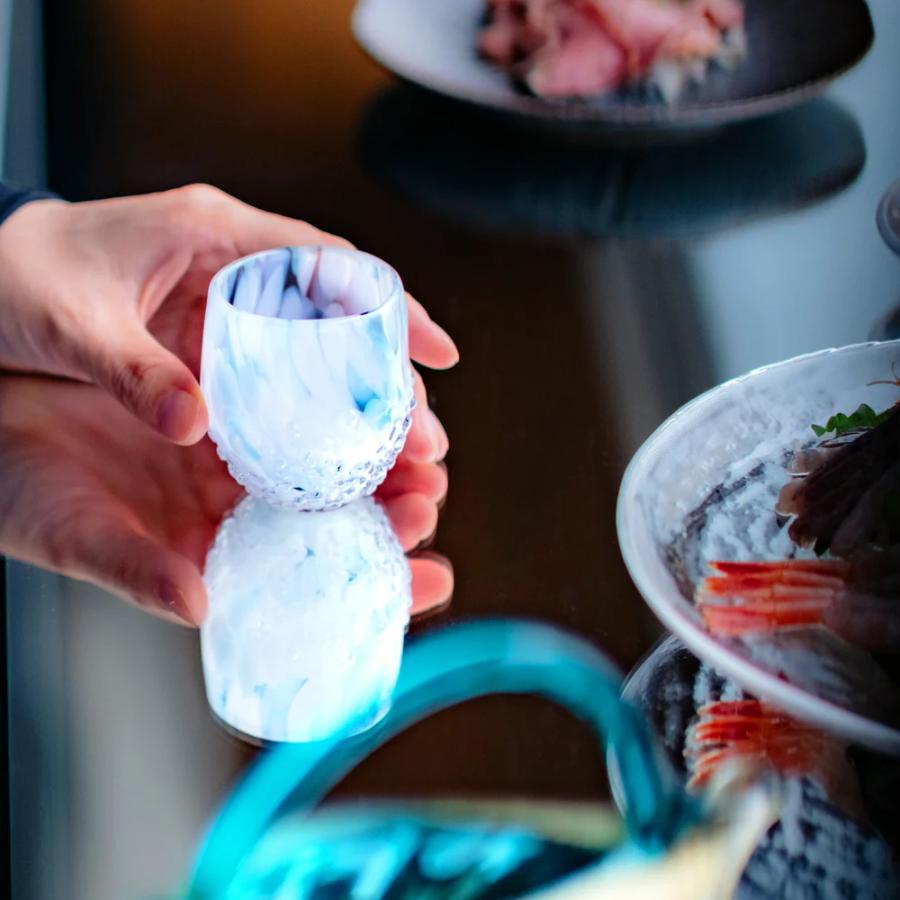 ＜津軽びいどろ＞盃12か月コレクション【1月】雪見