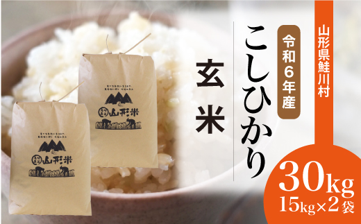 ＜令和6年産米＞令和7年8月上旬発送　コシヒカリ 【玄米】 30kg （15kg×2袋） 鮭川村