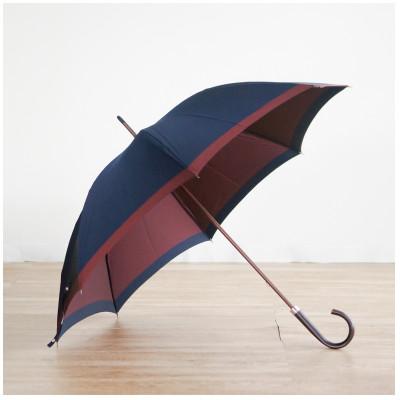 ふるさと納税 中央区 【数量限定】小宮商店の橘(たちばな)雨晴兼用長傘　65cm×8本骨　ネイビー×ワイン