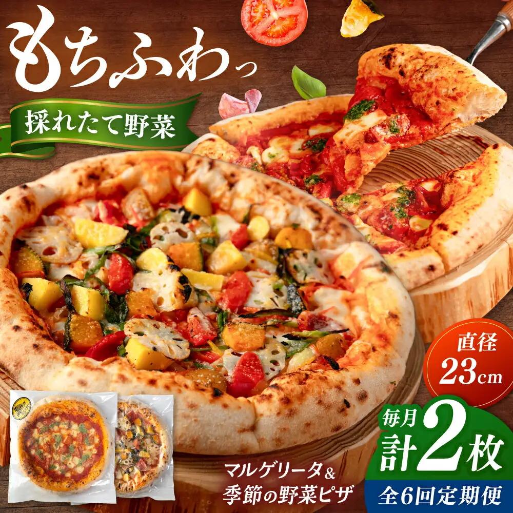 【全6回定期便】【合鴨家族の小麦と桂川町の野菜使用】 ピザ2枚セット（マルゲリータ・季節の野菜ピザ） 桂川町/PIZZERIA TUTTI [ADBH016] 窯焼きピザ 野菜ピザ 人気ピザ ピザ窯 国産小麦 定期便