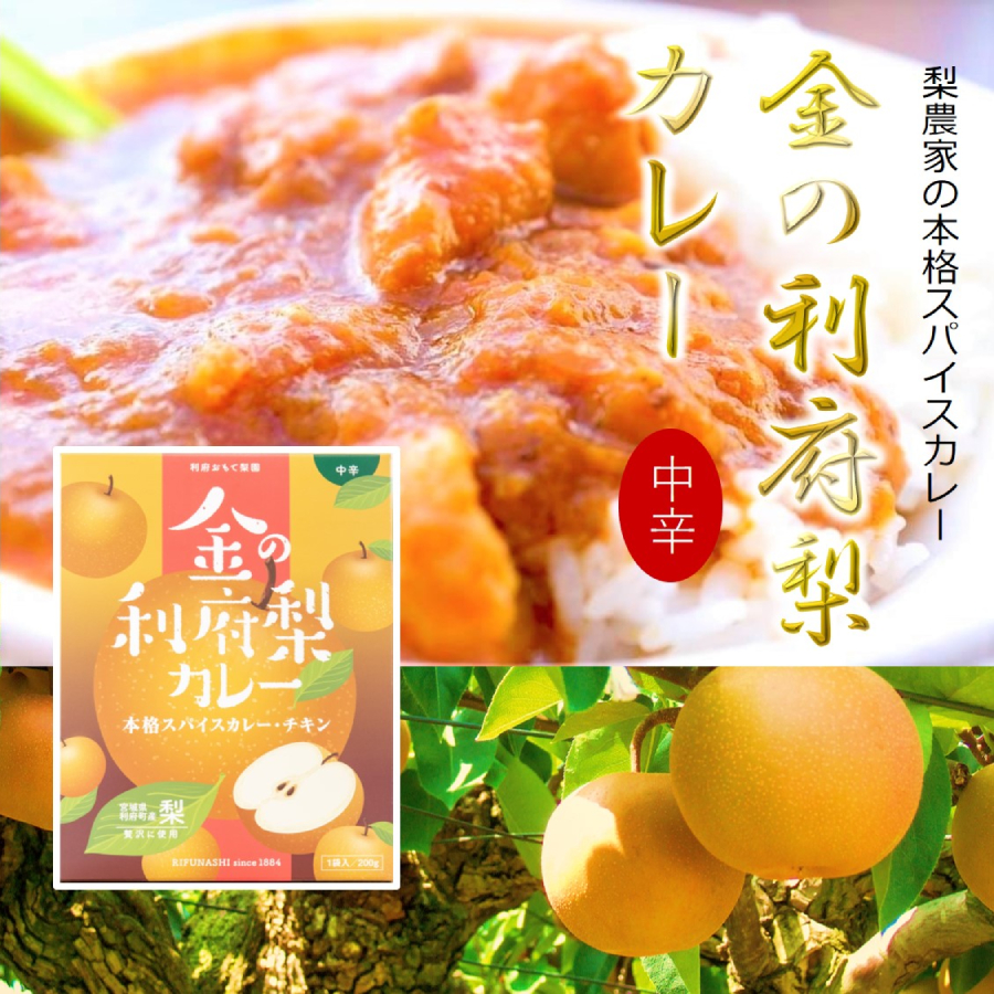 ＜利府おもて梨園＞金の利府梨カレー×8個セット