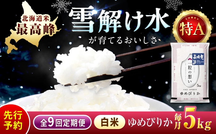 
                  【先行予約】【9回定期便/固定月】 令和8年産 新米 北海道 ゆめぴりか 精米 5kg | 2026年11月以降順次発送 | 白米 お米 米 北海道産 コメ | 株式会社松原米穀 [BOCG032]
                