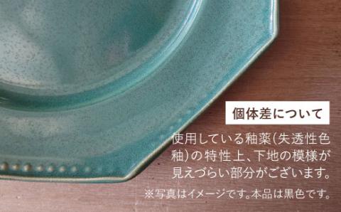 【波佐見焼】黒釉薬オクトゴナル長皿・皿（大/小）各2枚 大皿 小皿 取り皿 【吉田健宗】 [RB03]