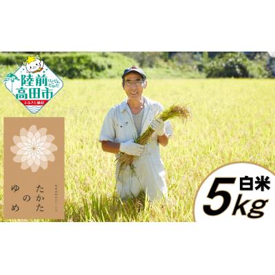 ふるさと納税 陸前高田市 令和7年産 たかたのゆめ 白米 5kg オフィスTOBA 米 お米 精米 ブランド米 岩手