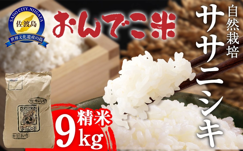 
                  【令和7年産】佐渡産ササニシキ 精米9kg 自然栽培 栽培期間中 肥料・農薬不使用 だるま庵農園 | 新潟県産ササニシキ 新潟産ササニシキ 佐渡産ササニシキ ささにしき ササニシキ お米 米 白米 精米 おこめ コメ 9キロ あっさり 農家直送 にいがた さど 新潟県 佐渡市
                