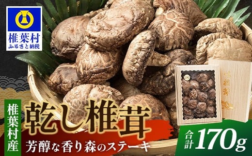 
            【特撰】 椎葉村産 乾し椎茸 香菇 (こうこ) 170g【森のステーキ】［送料無料 宮崎県産 国産 原木椎茸 原木 椎茸 シイタケ しいたけ 乾しいたけ 干し椎茸 原木栽培 産地直送 乾物 きのこ おすすめ 煮物 みそ汁 汁もの 出汁 だし ダシ 鍋 特産品 ご当地 お取り寄せ 大容量 調味料 ギフト お中元 お歳暮］【JA-30】
          