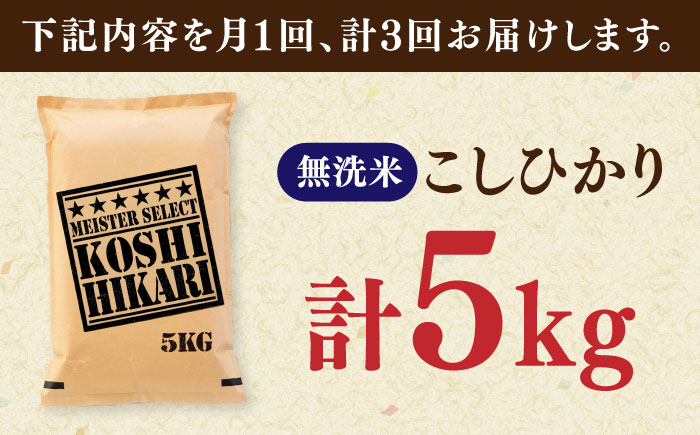 【全3回定期便】令和7年産 こしひかり 無洗米 5kg / 佐賀県 / 大塚米穀店 [41ANAD042]