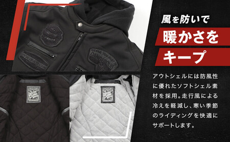 【デグナー】ソフトシェルジャケット[22WJ-10] ブラック Lサイズ｜京都 バイクギア 人気ブランド ジャケット バイク