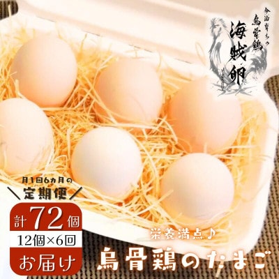 【毎月定期便】【愛媛産】海賊卵【烏骨鶏卵】12個【VE00840】全6回【配送不可地域：離島】【4073181】