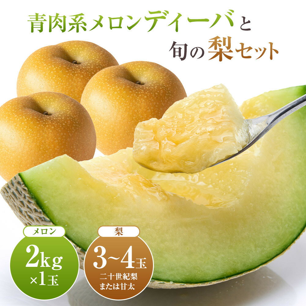 【ふるさと納税】【先行予約】924.【ふるさと納税】【青肉系メロン】ディーバ（メロン）と旬の梨セット※離島への配送不可（北海道、沖縄本島は配送可能） | 先行予約 メロン 青肉 梨 なし 二十世紀梨 甘太 果物 フルーツ メロン 旬 甘い 鳥取県 おすすめ 人気