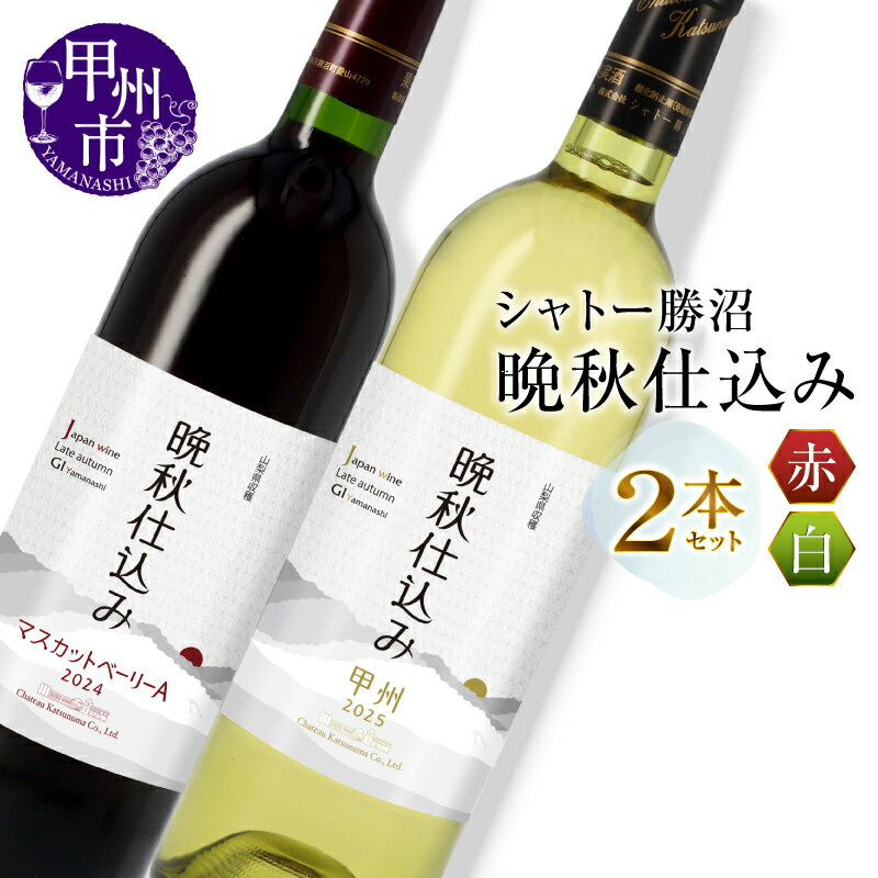 【ふるさと納税】 ワイン 赤ワイン 白ワイン シャトー勝沼 晩秋仕込み 赤 白 2本セット 国産ワイン マスカット・ベリーA 母の日 父の日 記念日 ギフト 山梨県 甲州市 (MG) 【B12-655】