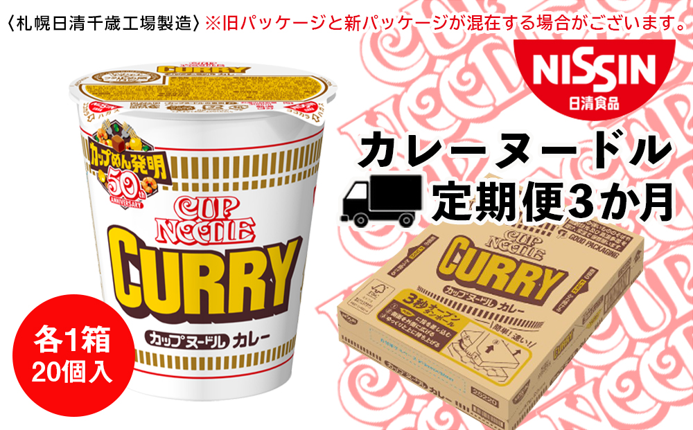 【定期便3か月】日清 カレーヌードル★1箱（20食入）