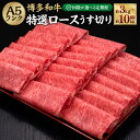 【ふるさと納税】【選べる定期便】A5等級 博多和牛 特選ロースうす切り 合計約3kg~10kg 1回1kg（約500g×2パック） 定期便 3ヶ月 5ヶ月 10ヶ月 隔月6回 A5 和牛 牛 牛肉 霜降り ロース 薄切り 冷凍 すき焼き しゃぶしゃぶ 焼肉 福岡県 糸田町 送料無料