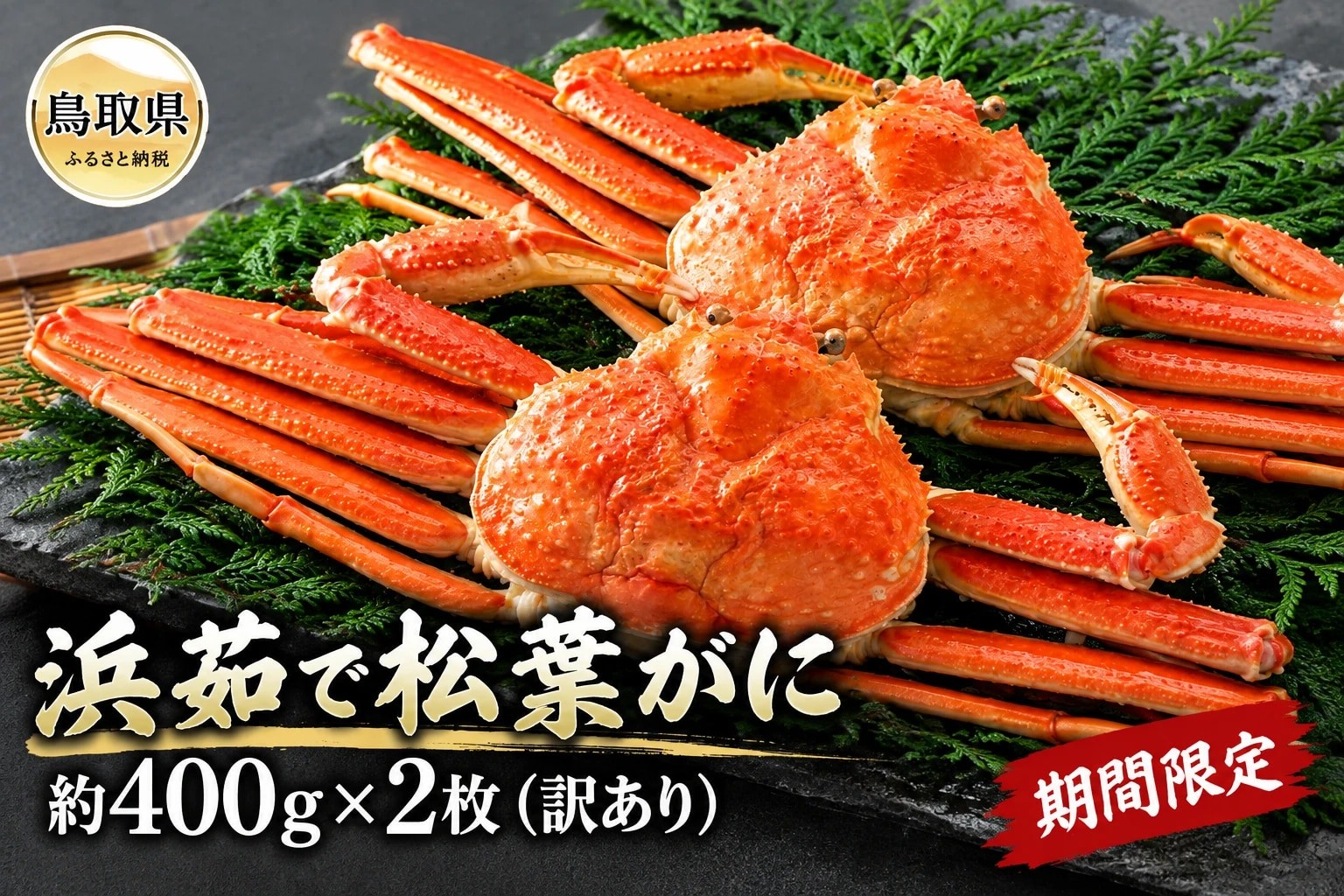 
                  鳥取県産　浜茹で松葉がに　中2枚（訳あり）【期間限定】_T2600471　
                