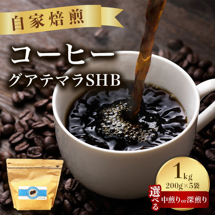 【ふるさと納税】こだわりコーヒー（グアテマラSHB）1kg （中煎りor深煎り）