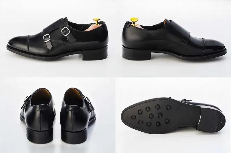 革靴 ダブルモンクストラップ（ハンドソーンウェルテッド製法／博多製造） | メンズ 紳士革靴 カジュアル 本革 皮靴 靴 くつ レザー 紳士靴 本革靴 フォーマル 23.5cm