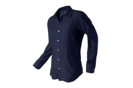 DJS-777 decollouomo メンズドレスシャツ 長袖（生地／オーヴァーチュア）スタンダードタイプ　ダークネイビー／SMサイズ