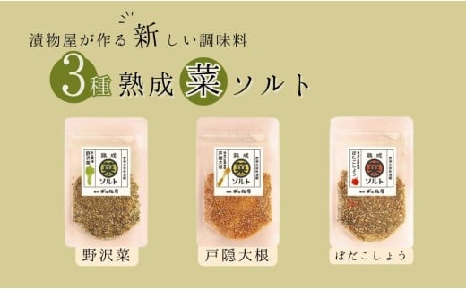 熟成菜ソルト3種セット <漬物屋が作る新しい調味料>｜ 塩 千曲市 長野県産 信州