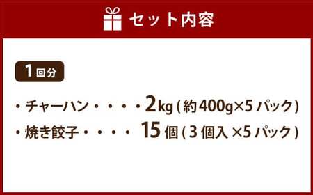 【3ヶ月定期便】東京食堂のチャーハンと焼き餃子（各5パック×3回）合計30パック 2種 セット 冷凍 餃子 ぎょうざ ギョウザ 炒飯