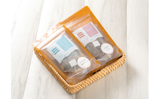 朝摘みハーブのブレンドティーON&OFF（エゾウコギ×和のハーブ）、（有機ルイボス×ハーブ） ハーブ ティー 茶 癒し 日本製 健康茶 安らぎ tea 北海道 北広島市 オフィス 家庭 香り 朝摘み 