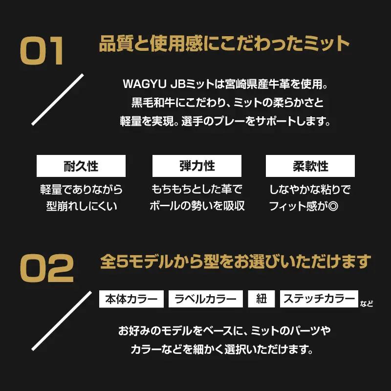 宮崎県産牛革使用 WAGYU JB硬式用オーダーミット