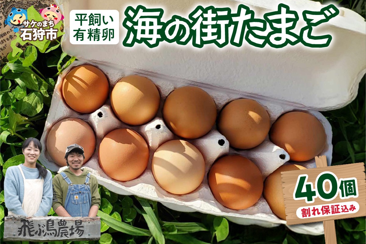 
            飛ぶ鳥農場　海の街たまご　40個
          