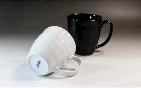 A15-97 藤井錦彩作 白磁天目マグカップペアセット 有田焼
