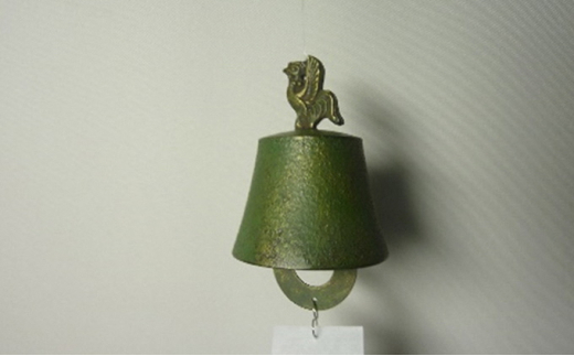 【高岡銅器】鳳凰　風鈴　青金[5616-0803]