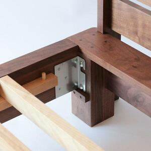 旭川家具　山室家具製作所　リネアNo.108ダブルベッド　ウォールナット 【 国産 無垢 インテリア 木製 ナチュラル すのこ ダブル ベッドフレーム 寝室 北海道 】 _01973