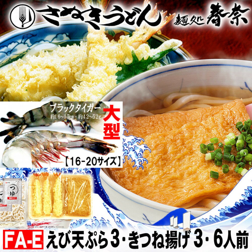【ふるさと納税】冷凍さぬきうどん 麵処 春奈 人気の2種6人前 えび天うどん きつねうどん | うどん ウドン　香川　高松市　麺　さぬきうどん　人気　おすすめ　えび天　きつね
