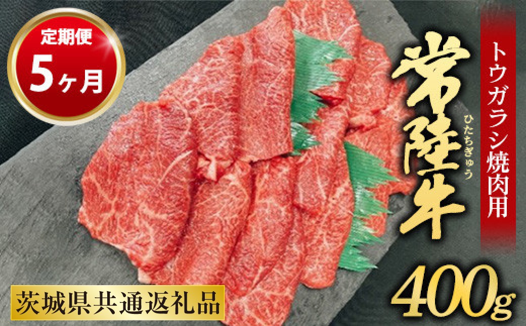 
【定期便 5ヶ月】【希少部位】常陸牛トウガラシ焼肉用400g

