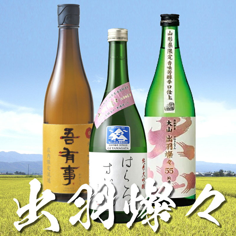 【ふるさと納税】庄内で生まれた酒米「出羽燦々」セット（鶴岡の地酒 720ml×3本）　うまい庄内（有限会社意匠工房）