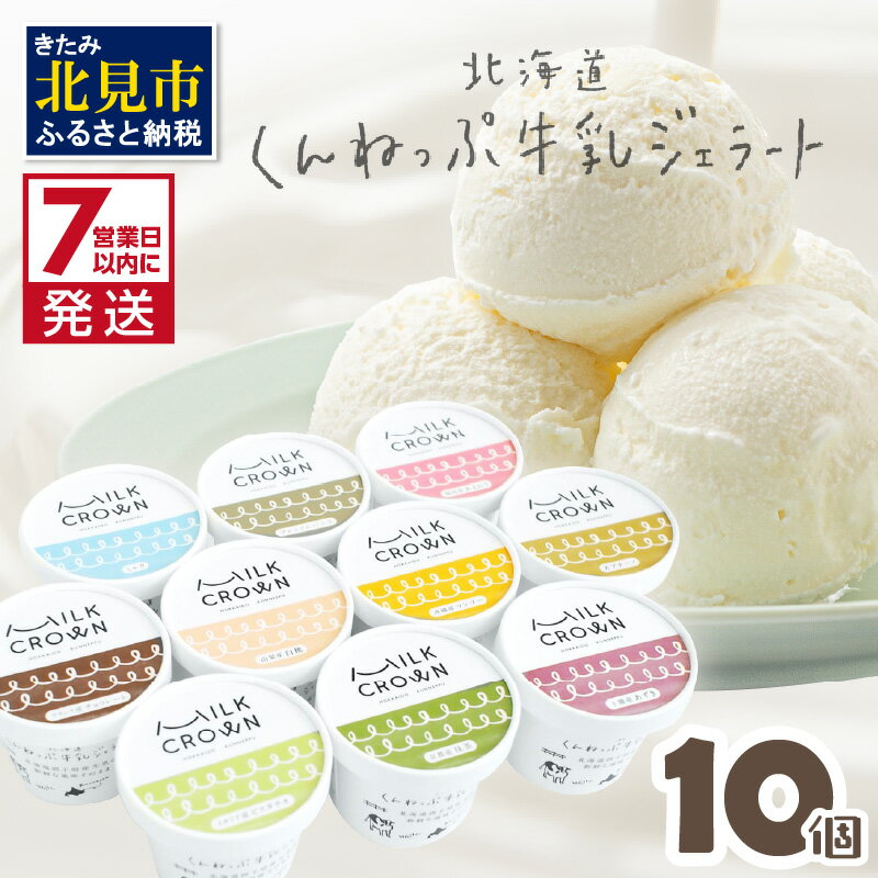 【ふるさと納税】【お中元】《7営業日以内に発送》北海道くんねっぷ牛乳ジェラート 10種詰合せ