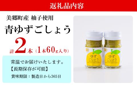 調味料 青ゆずごしょう 60g×2本 セット [農林産物直売所 美郷ノ蔵 宮崎県 美郷町 31ab0104] 青唐辛子 柚子 ゆず 塩 唐辛子 柚子胡椒 ギフト 調味料 宮崎県産　 産 国産 送料無料