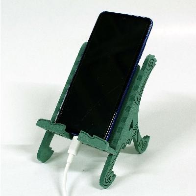 ふるさと納税 十日町市 縄文スマートフォンスタンド(緑) |  | 02