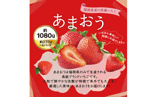 【先行受付】あまおう いちご 1,080g (約270g×4パック) 【2027年1月中旬以降順次発送】糸島市 / 株式会社HSP-テクノ [AZL001] ブランド いちご あまおう イチゴ 苺 フ