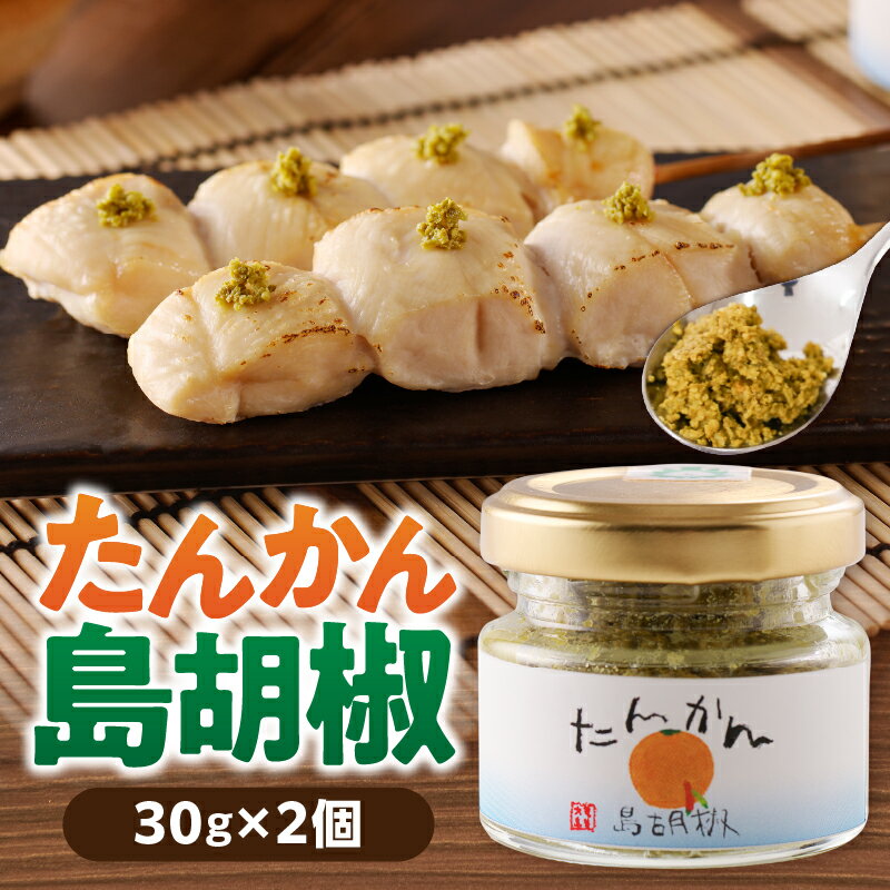 【ふるさと納税】たんかん 島胡椒 こしょう タレにちょい足し 奄美大島産 30g 2個 セット 青たんかん 爽やかな香り こだわり 木立唐辛子 島唐辛子 奄塩 手作り 柑橘 辛味 調味料 鍋 餃子 焼肉 お取り寄せ 鹿児島県 奄美市 送料無料