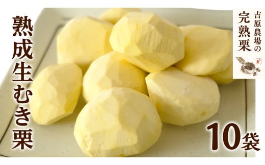 【 吉原農場 の 完熟栗 】 熟成 生むき栗 10袋 ( 120g × 10袋 ) 令和7年産 完熟 栗 くり クリ 栗ごはん 贈答 ギフト 果物 フルーツ 数量限定 旬 秋 冬 正月 おせち [CX018ci]