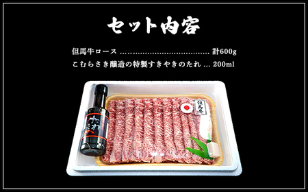 【但馬牛】ローススライス　700g　＜すき焼のたれ付き ＞『但馬牛のほくぶ』【配送不可地域：離島】【1300103】