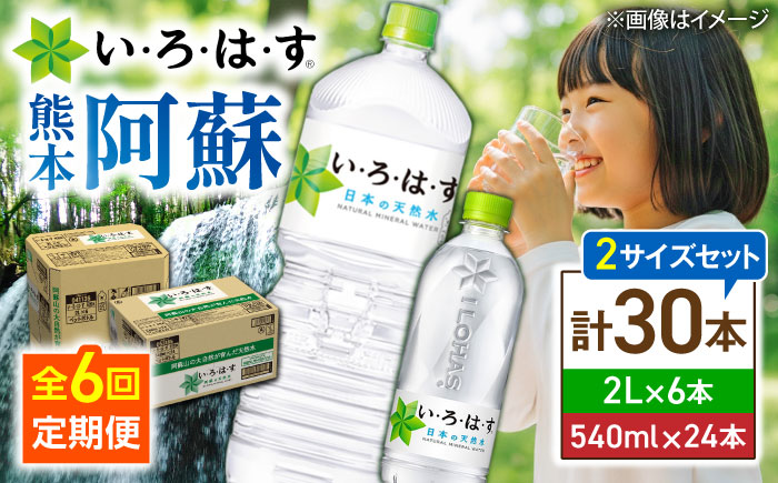 【全6回定期便】い・ろ・は・す(いろはす)阿蘇の天然水 2Lペットボトル×6本(1ケース)＋540mlペットボトル×24本(1ケース)【コカ・コーラボトラーズジャパン株式会社】 [BHAO019]