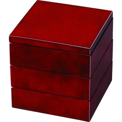 ふるさと納税 海南市 紀州漆器 4.5寸 三段 重箱 ななこ塗り